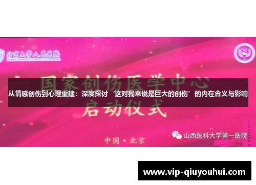 从情感创伤到心理重建：深度探讨‘这对我来说是巨大的创伤’的内在含义与影响